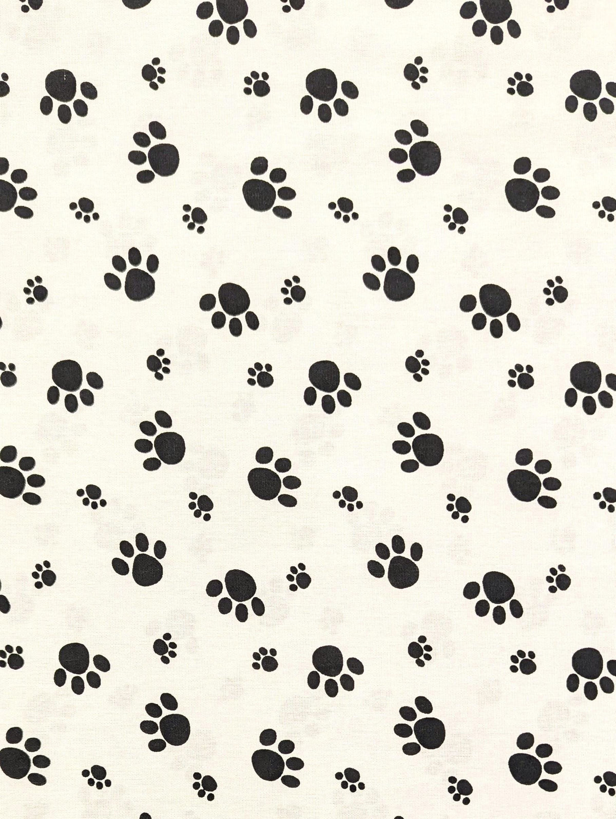 Koyama - Paw Prints Cotton Fabric - White