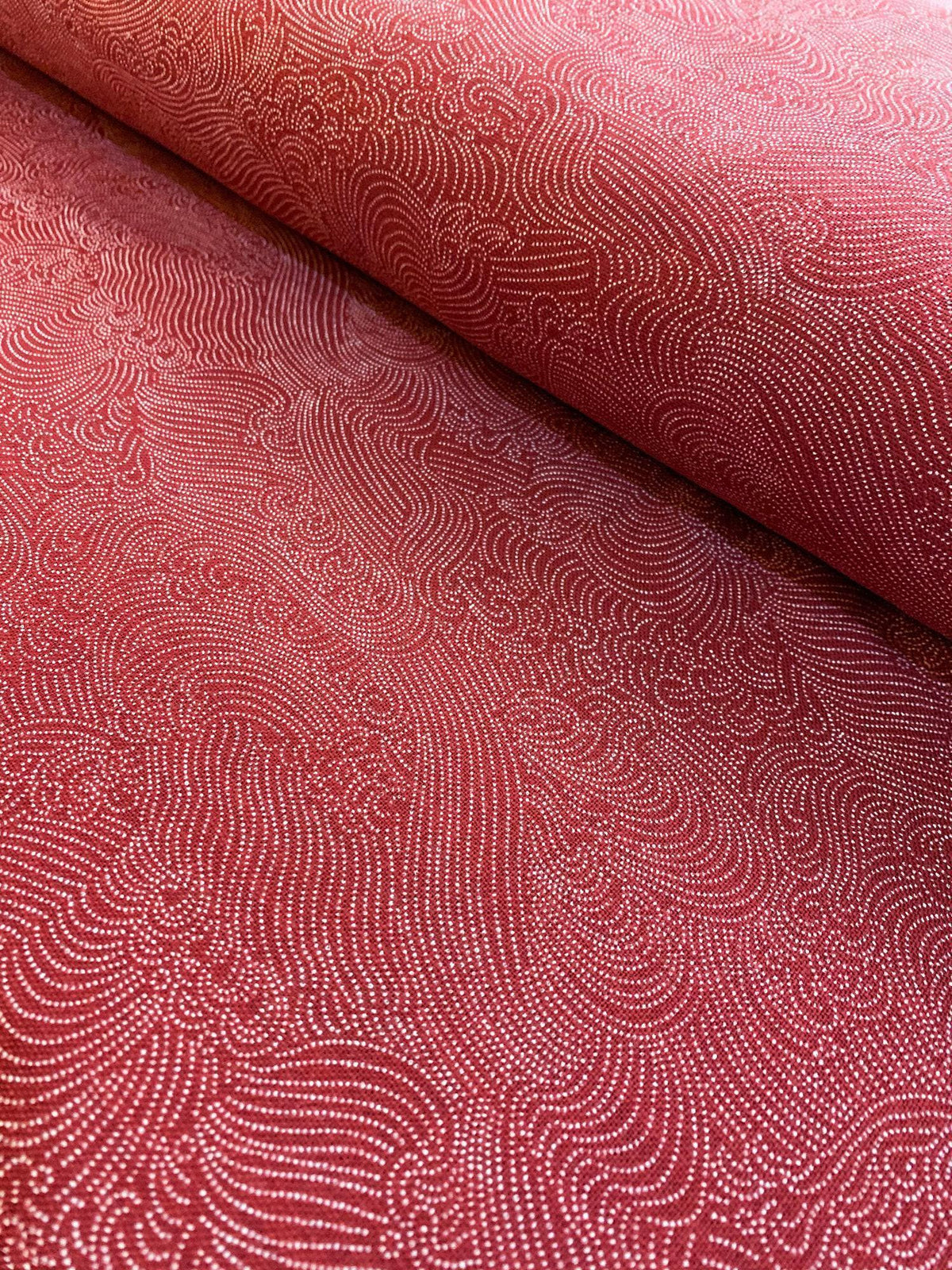 Sevenberry - Dotted Waves Cotton Fabric - Red