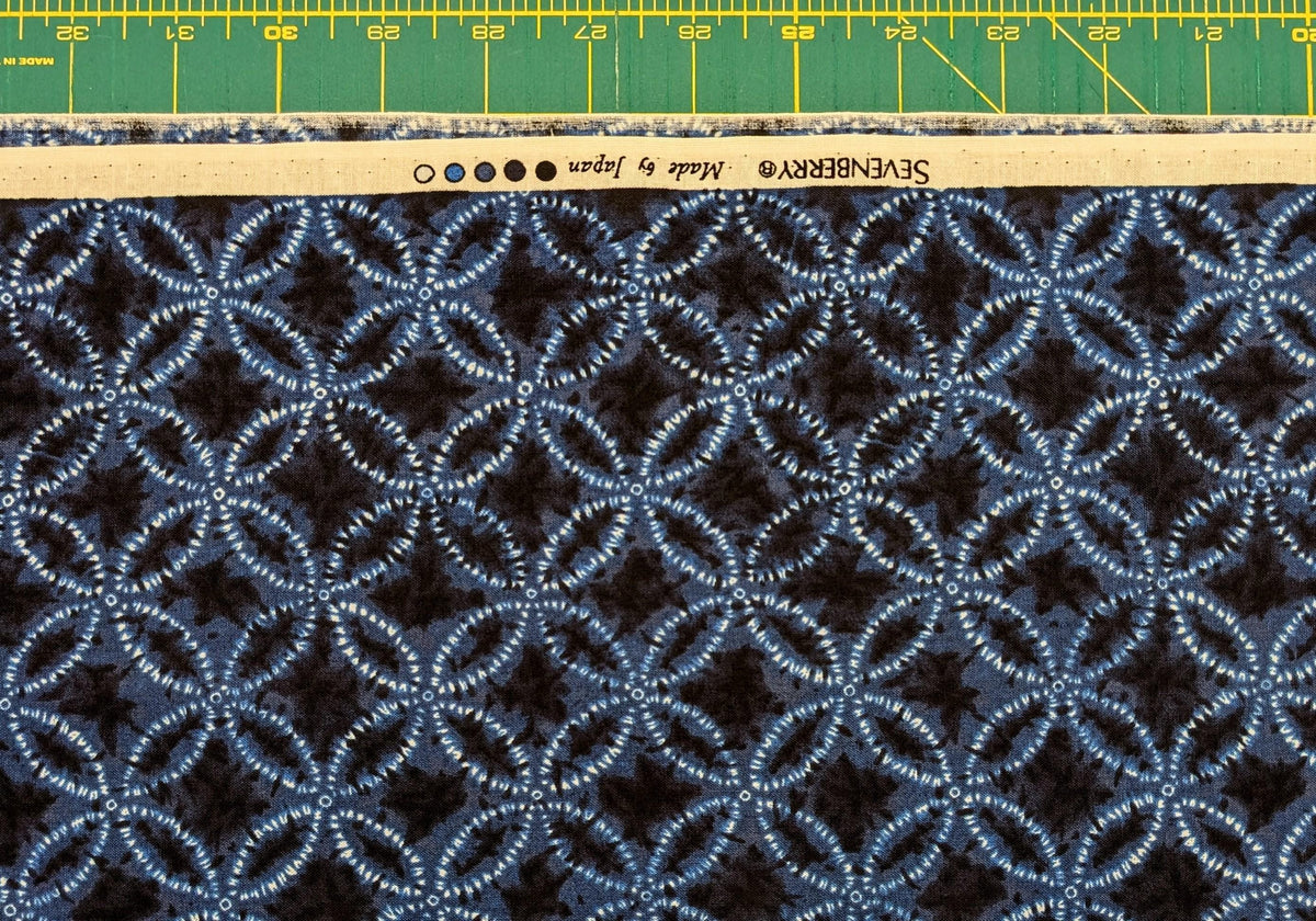 Sevenberry - Shippo Printed Shibori-Style Collection Cotton Fabric - Navy