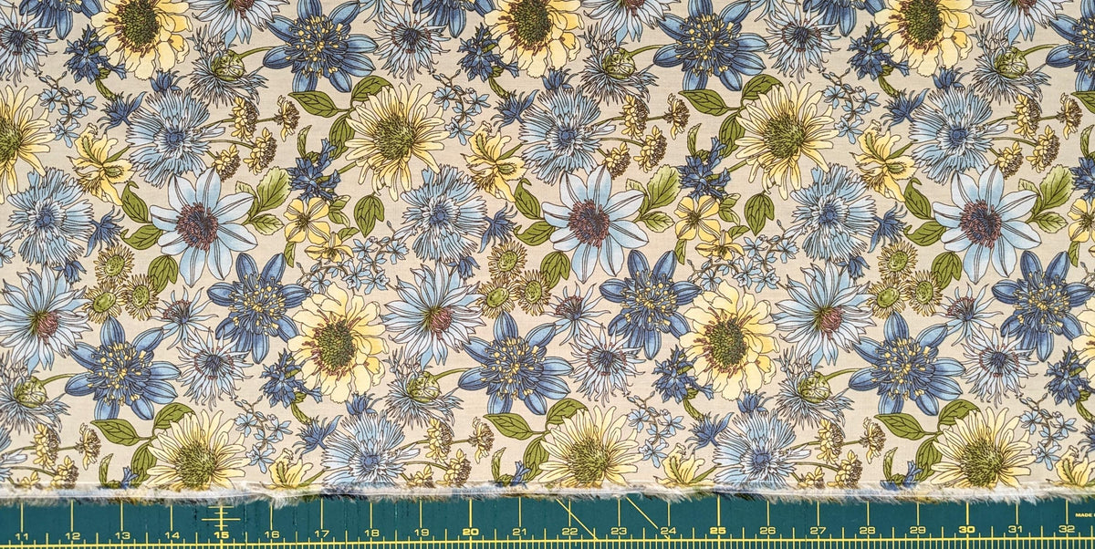 Hokkoh - Meadow Bouquet Cotton Fabric - Earl Gray