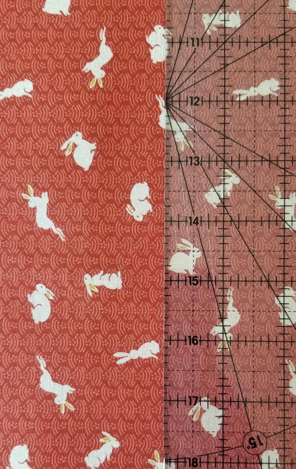 Sevenberry - Bunnies and Waves Cotton Fabric - Red