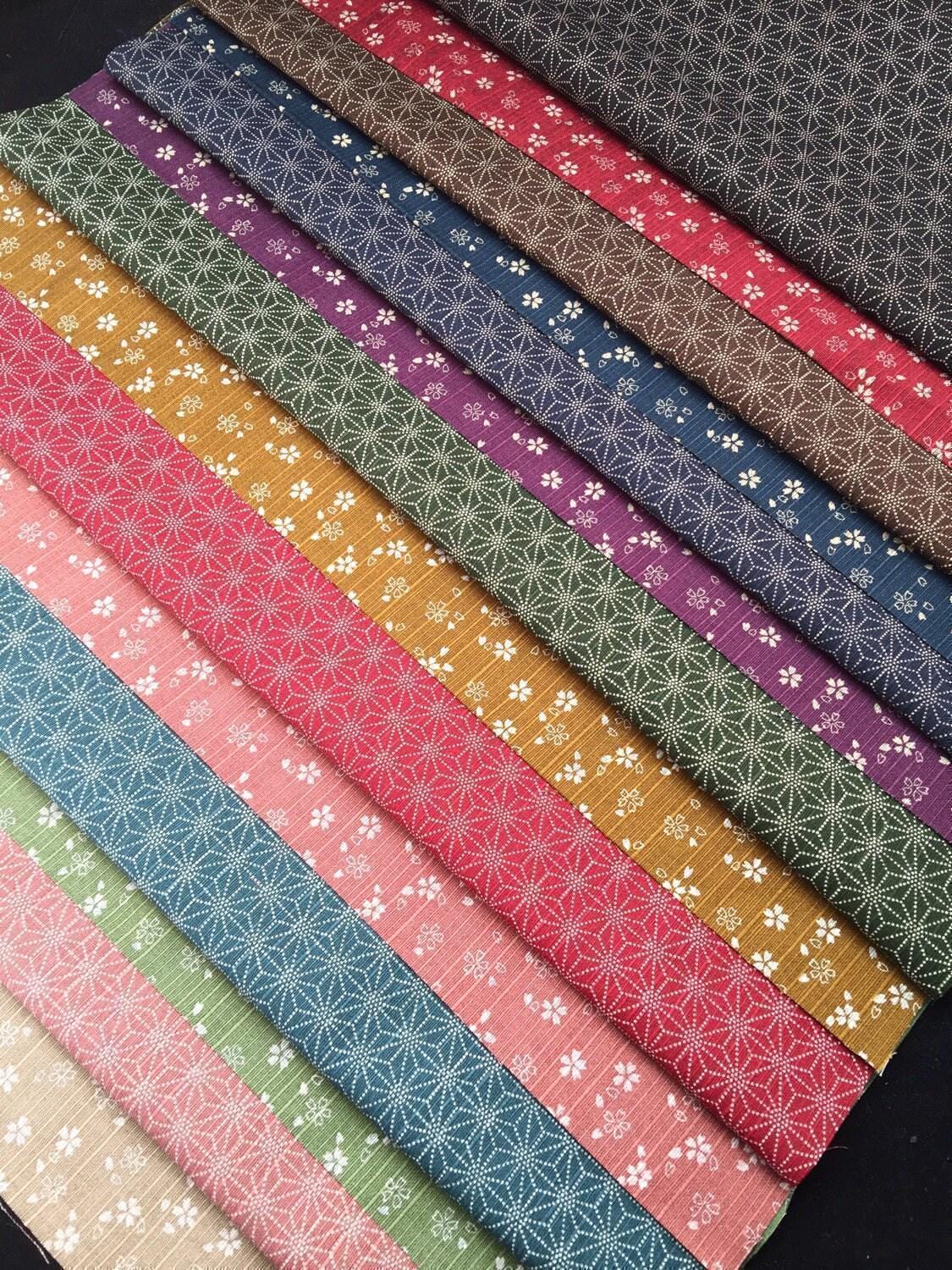 Sevenberry - Double Sided Cherry Blossom and Asanoha Star Cotton Dobby - Plum Navy