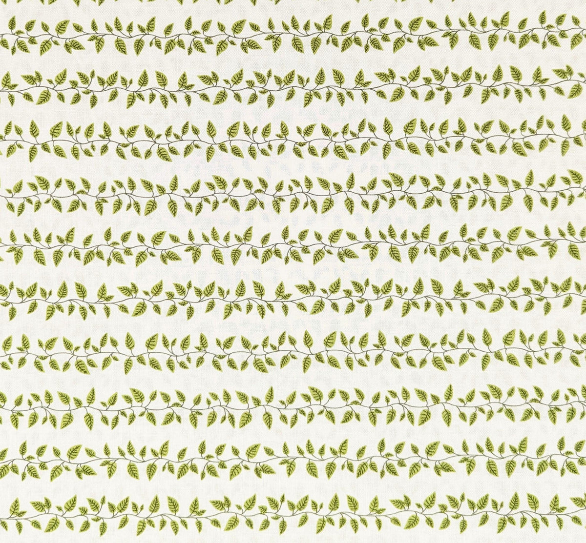 Cosmo - Vining Leaves Cotton Sheeting - White & Green