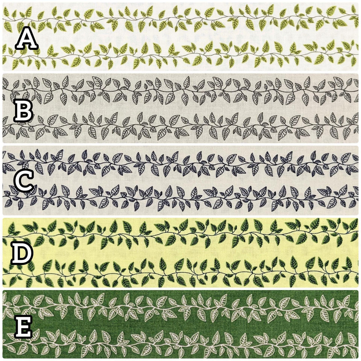 Cosmo - Vining Leaves Cotton Sheeting - White & Green