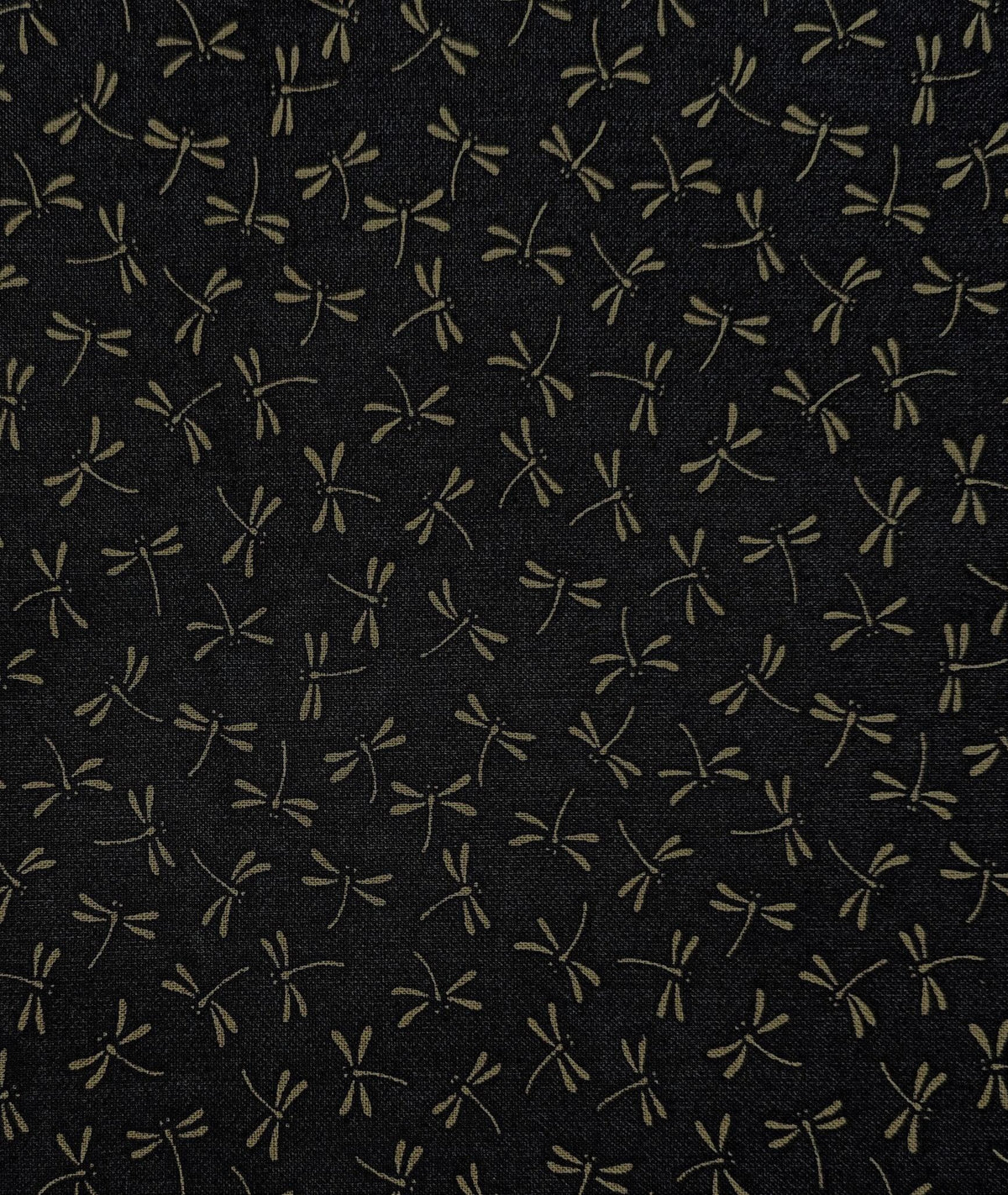 Sevenberry - Dragonflies in Black with Gray Cotton Fabric - Black Gray