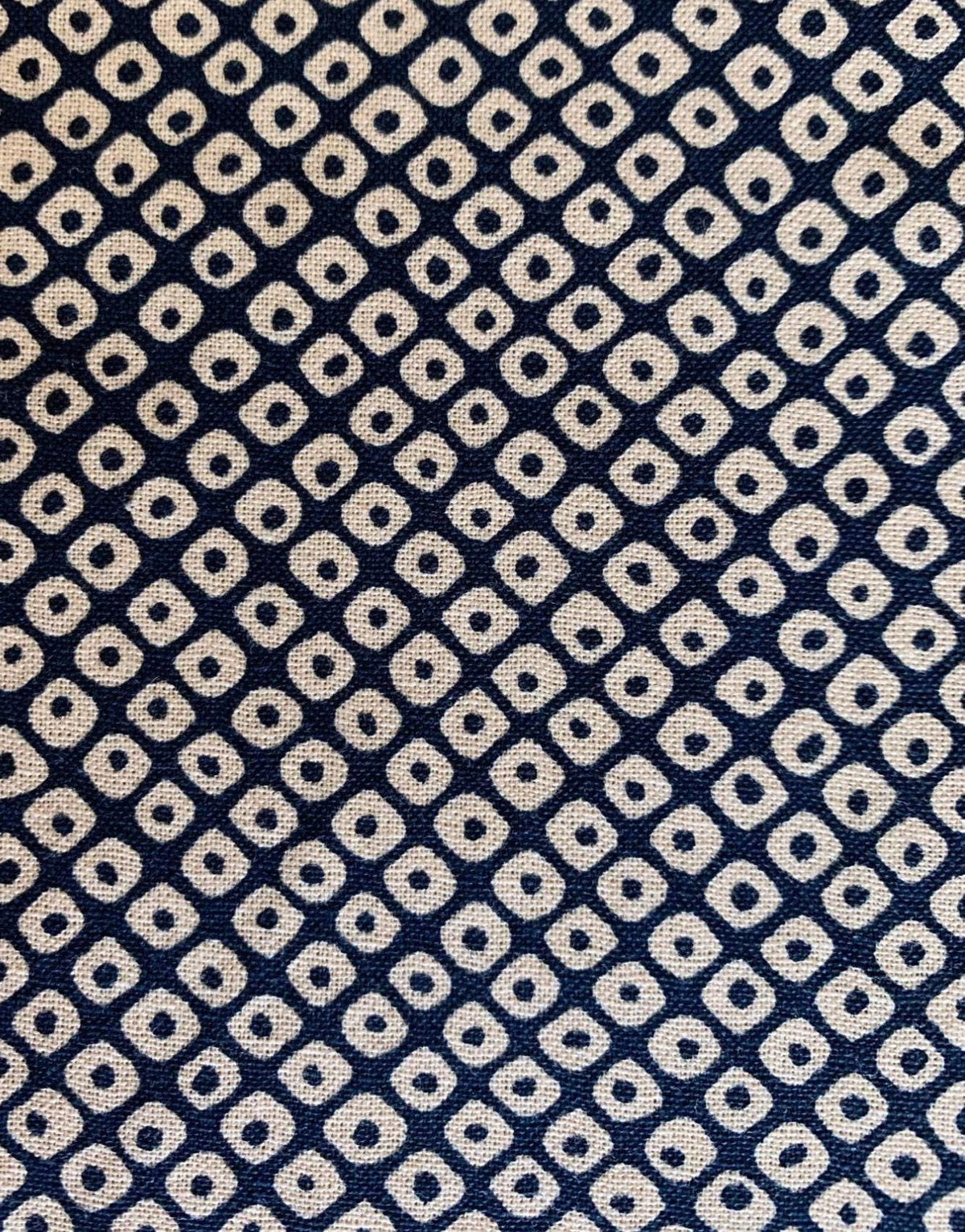 Sevenberry - Kanoko Dots Cotton Fabric - Navy Blue Beige