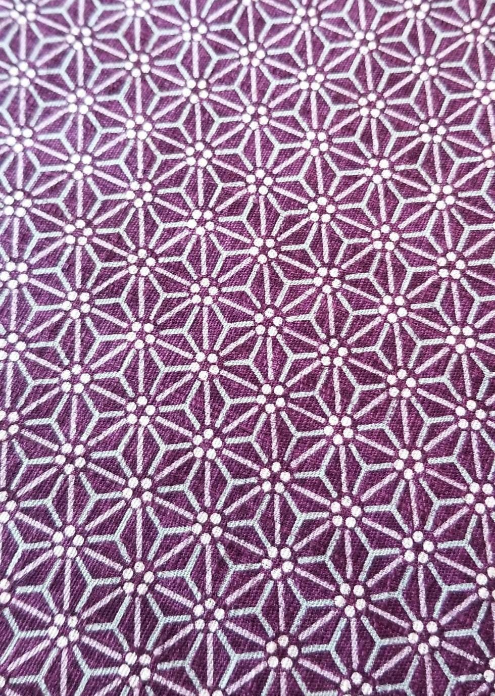 Morikiku - Asanoha Hemp Leaf Star Cotton Dobby - Purple