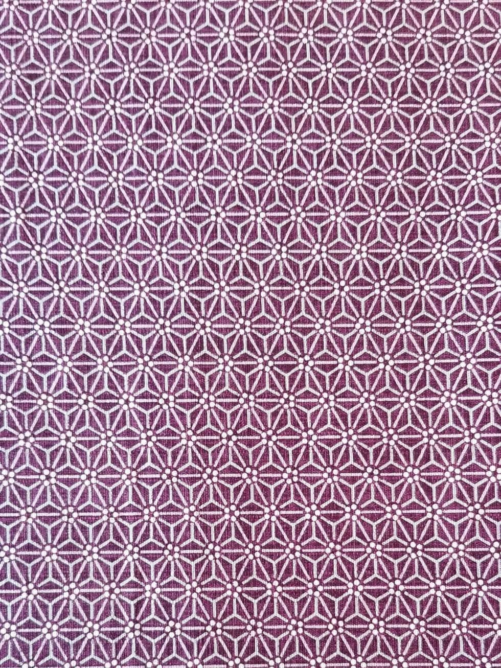 Morikiku - Asanoha Hemp Leaf Star Cotton Dobby - Purple