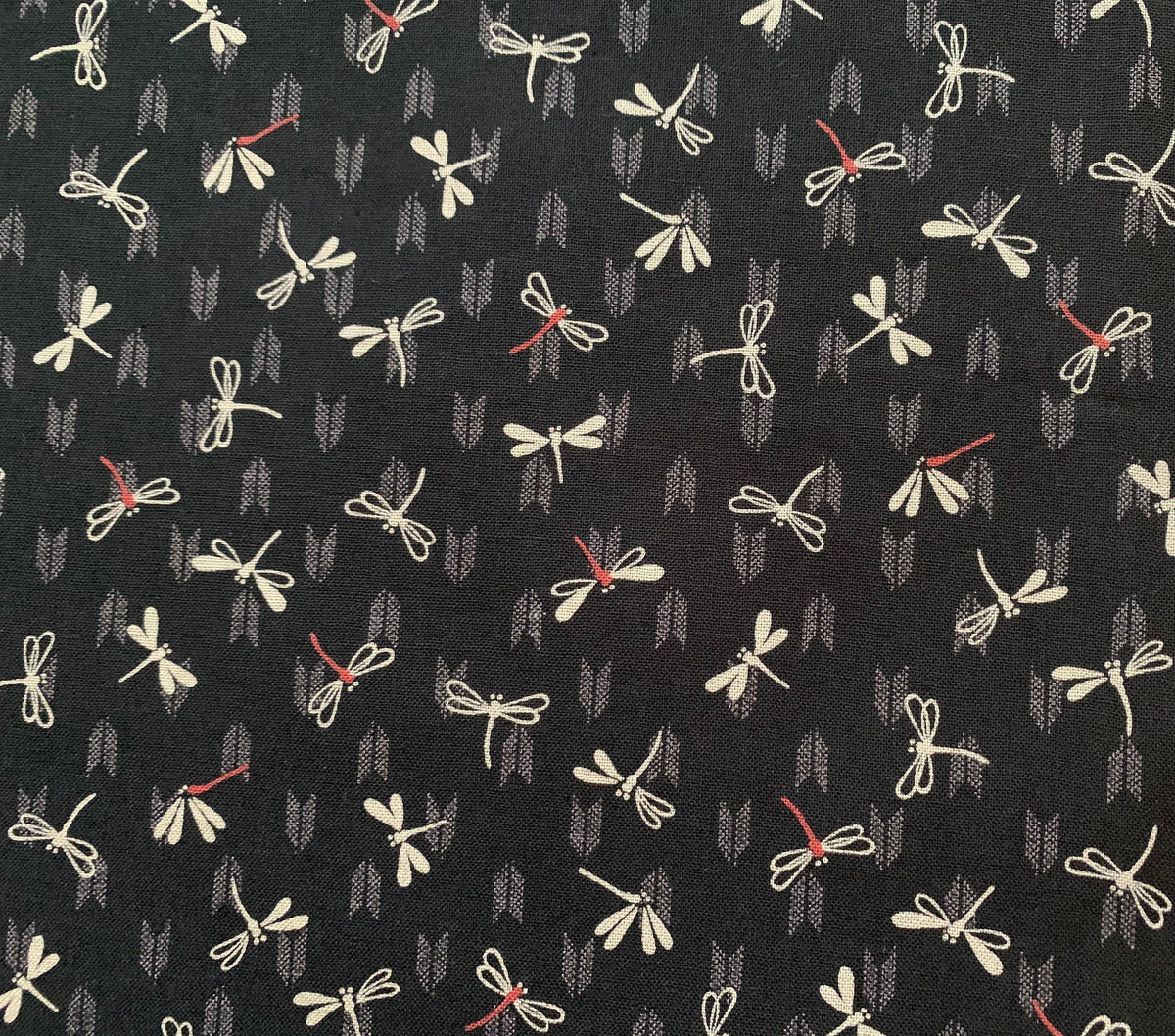Sevenberry - Dragonflies with Arrows Cotton Fabric - Black