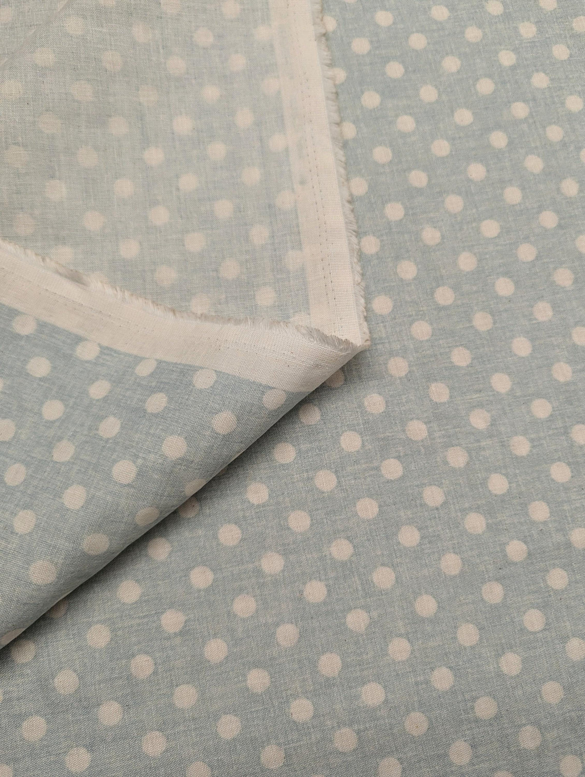 Sevenberry - Medium Polka Dot Cotton Double Gauze - Baby Blue