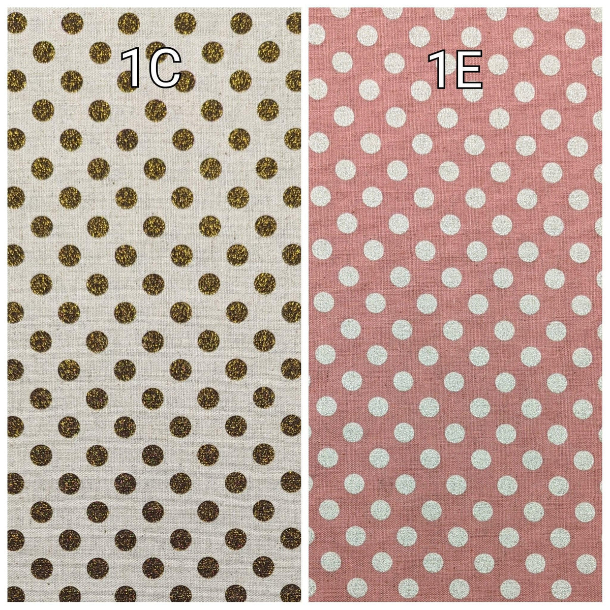 Senyo - Glittering Polka Dots Cotton Oxford - Pink With Silver