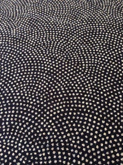 Sevenberry - Same-Komon Shark Skin Pattern Cotton Fabric - Navy Blue Beige