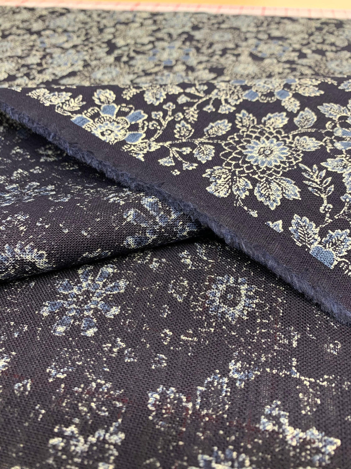 Sevenberry - Vintage Floral Cotton Fabric - Navy Blue