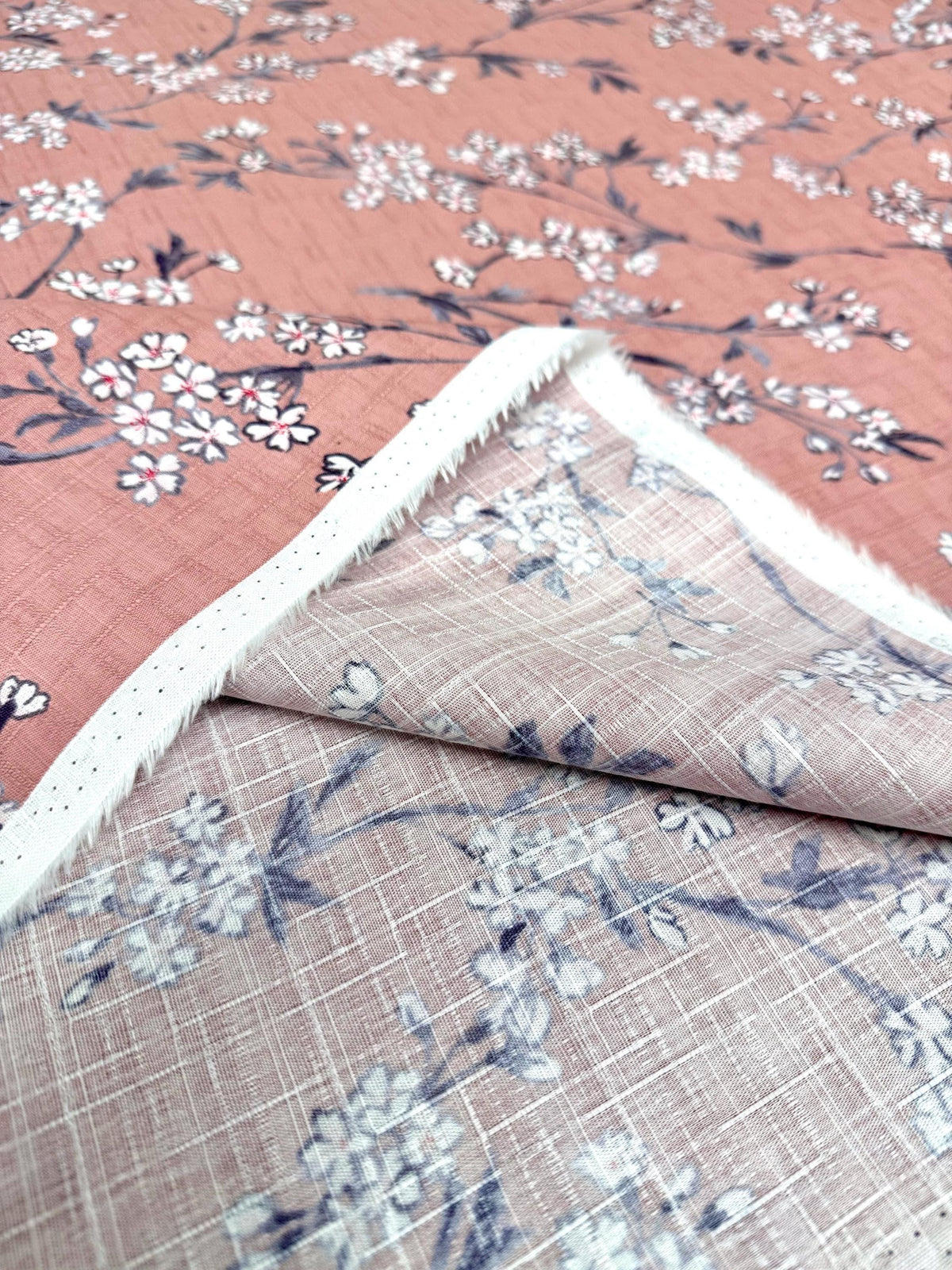 NEW Cherry Blossom Branches Hokkoh Japanese dobby cotton fabric 1024-1130-1A cream