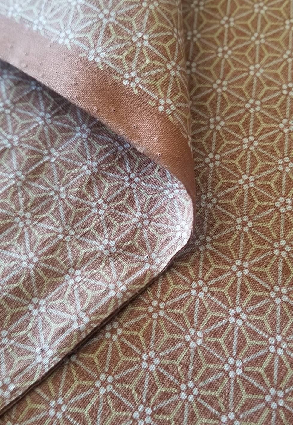 Morikiku - Hemp Leaf Star Cotton Dobby - Peach