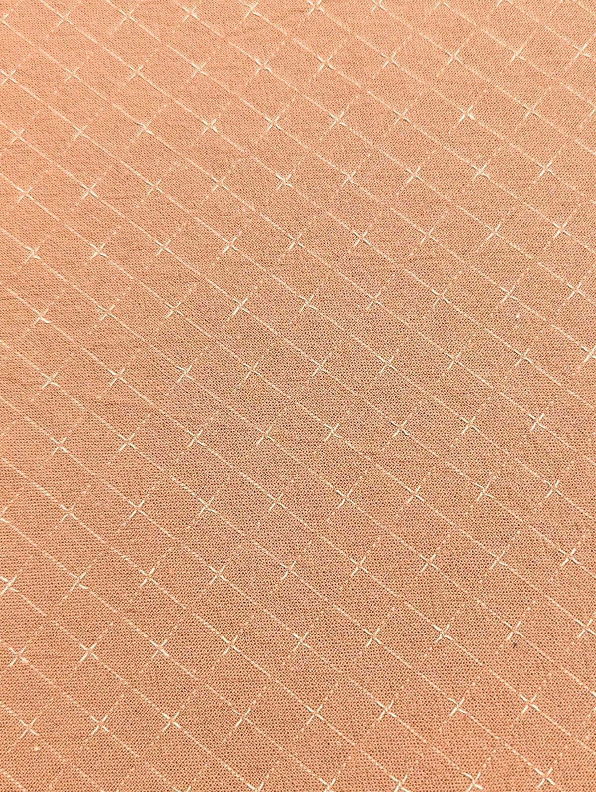 Japanese yarn dyed gridded stitches cotton fabric 4547-355 coral pink