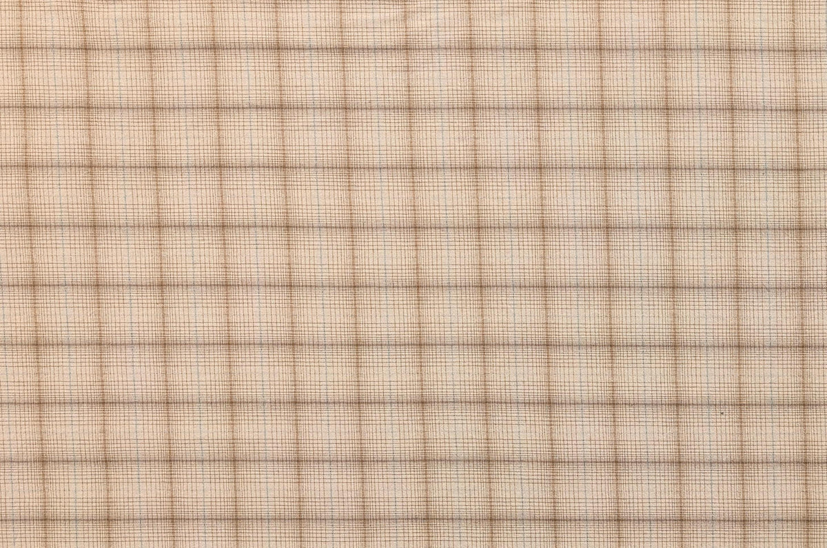 Junko Matsuda yarn dyed plaid Japanese cotton fabric Y25-0217 B tan