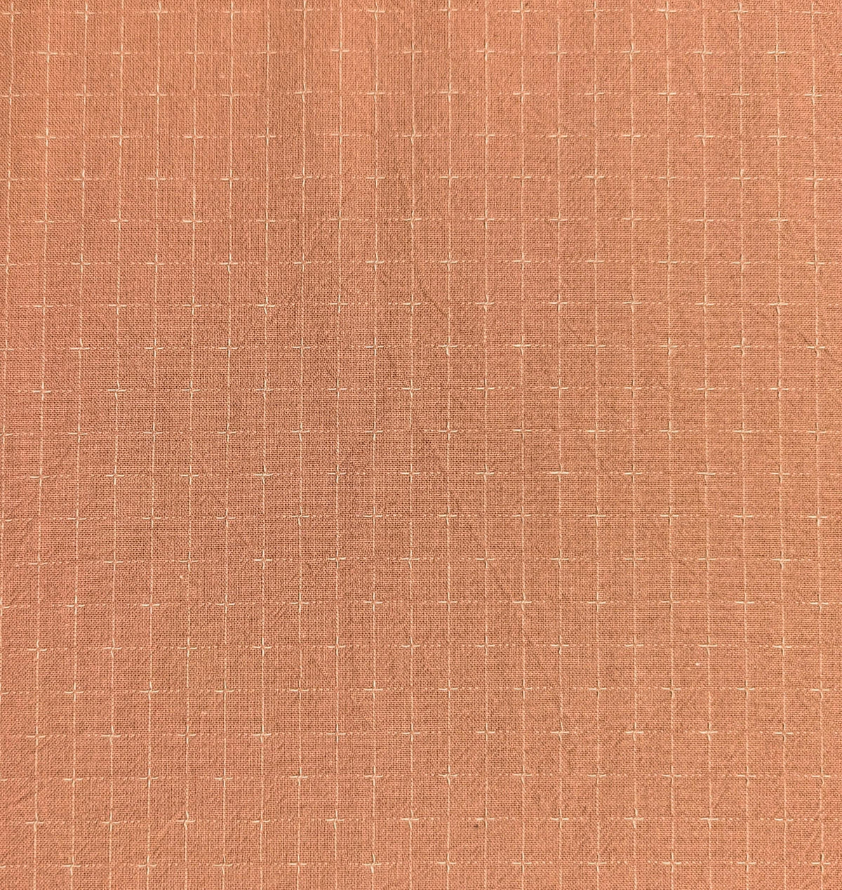 Japanese yarn dyed gridded stitches cotton fabric 4547-355 coral pink