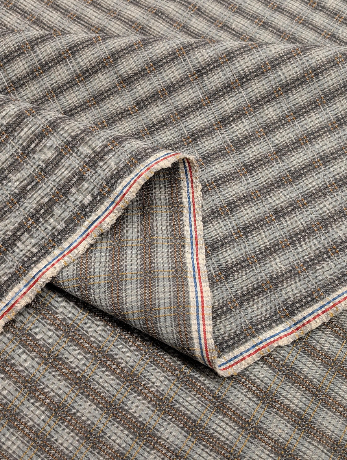Textile Pantry - Junko Matsuda Yarn Dyed Plaid Cotton Fabric - Blue and Gray