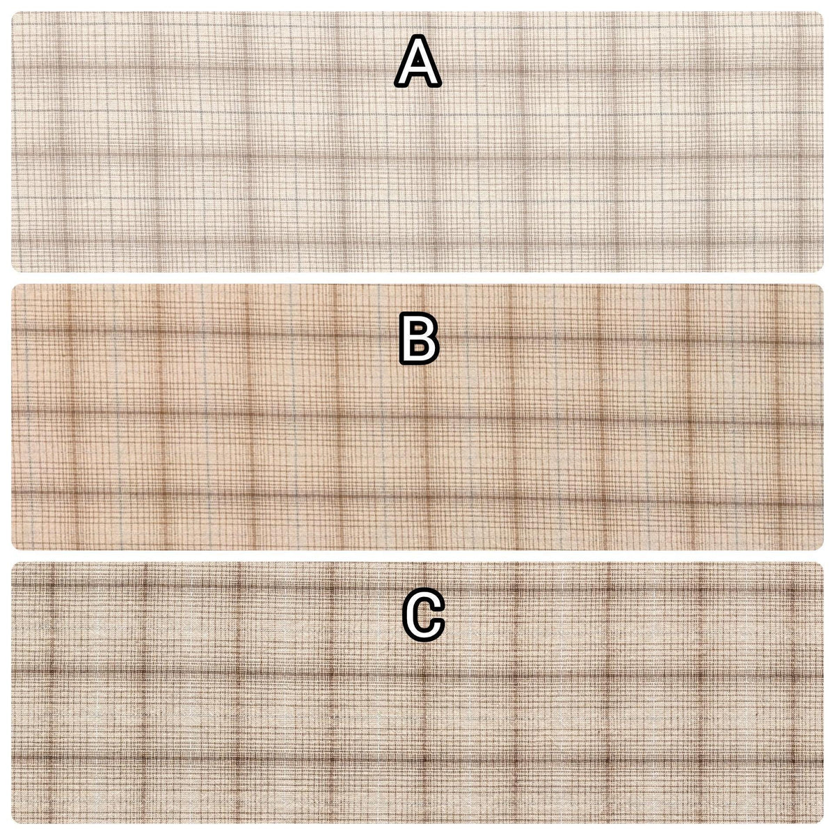Junko Matsuda yarn dyed plaid Japanese cotton fabric Y25-0217 B tan