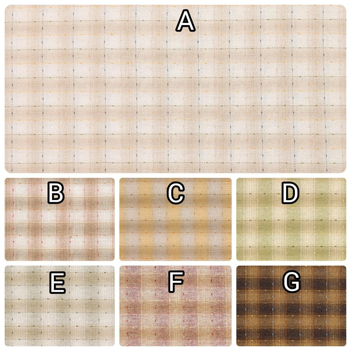 NEW Dotted textured gingham Japanese yarn dyed cotton taupe fabric SY10633S B tan