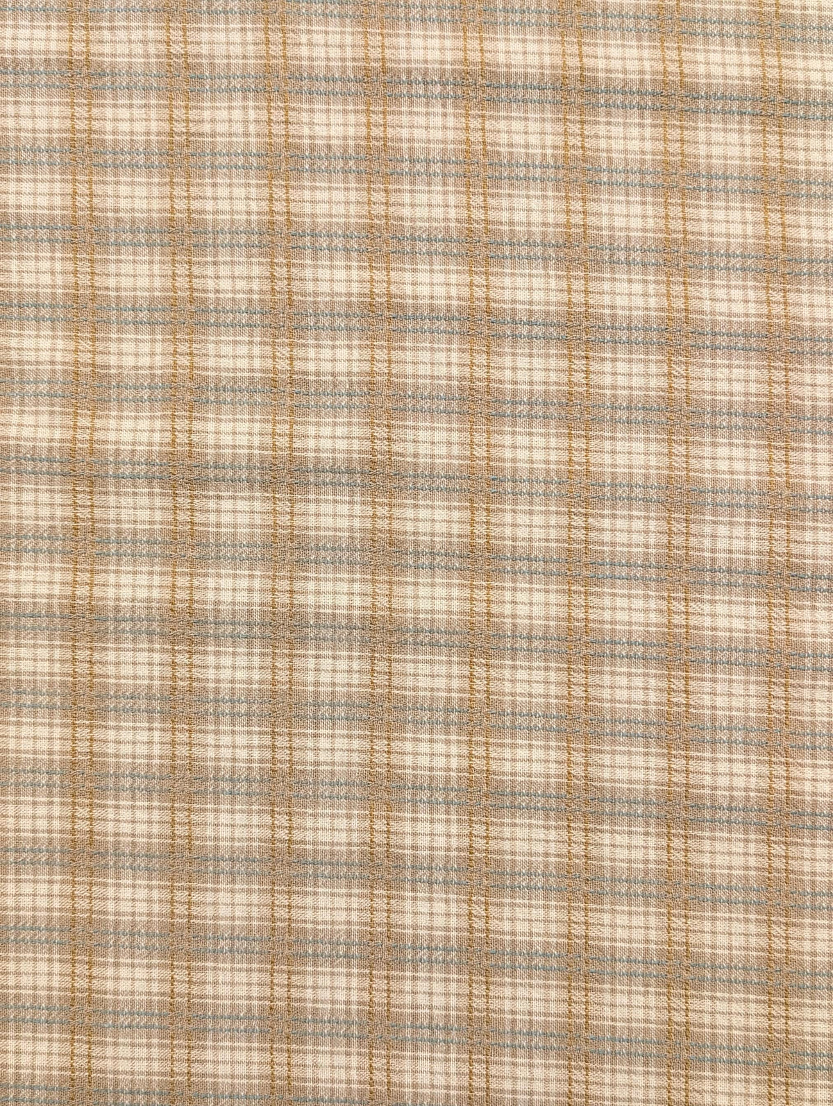 Textile Pantry - Junko Matsuda Yarn Dyed Plaid Cotton Fabric - Beige and Tan
