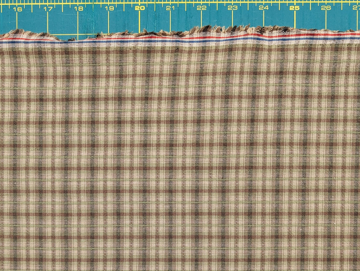 Textile Pantry - Junko Matsuda Yarn Dyed Plaid Cotton Fabric - Brown and Beige
