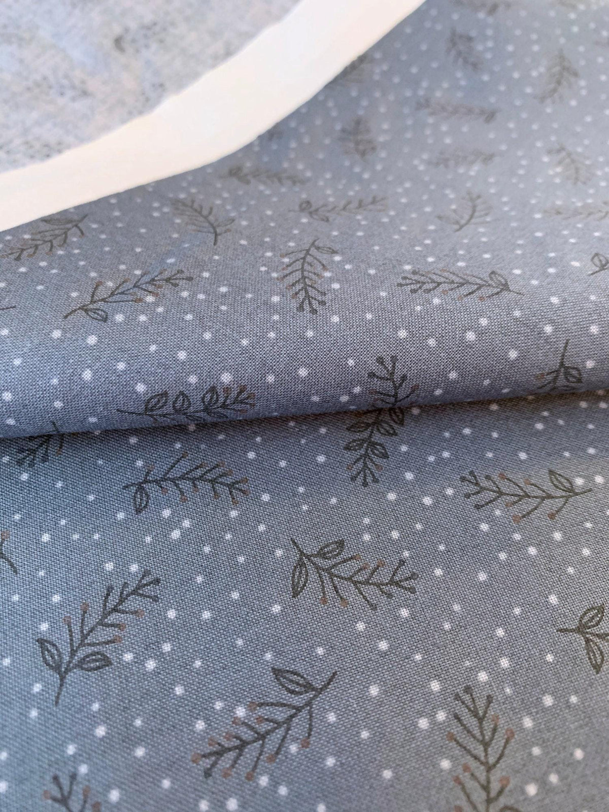 Orimono Imports - La Vie En Rose Cotton Taupe - Slate Blue