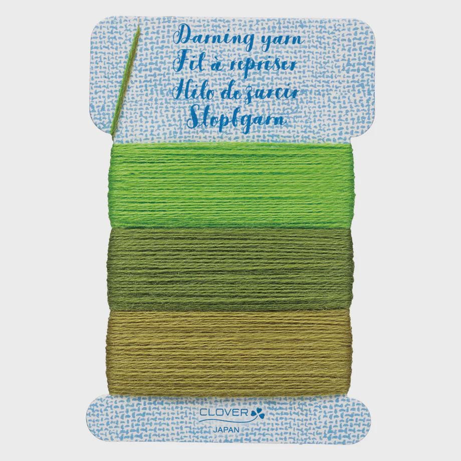 Clover Japanese Darning Yarn 3 Color Assortment #7953 GREEN