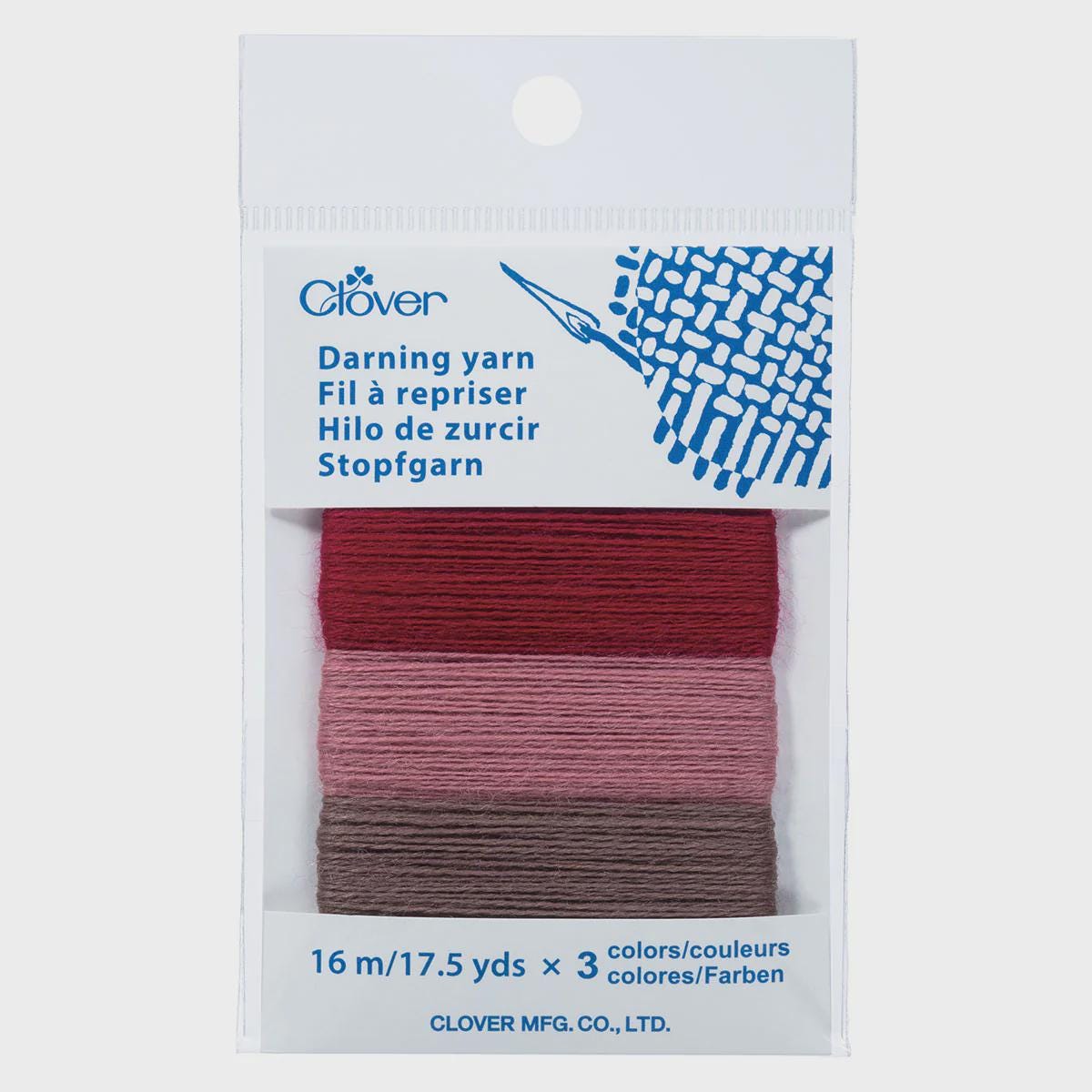 Clover Japanese Darning Yarn 3 Color Assortment #7958 ROUGE