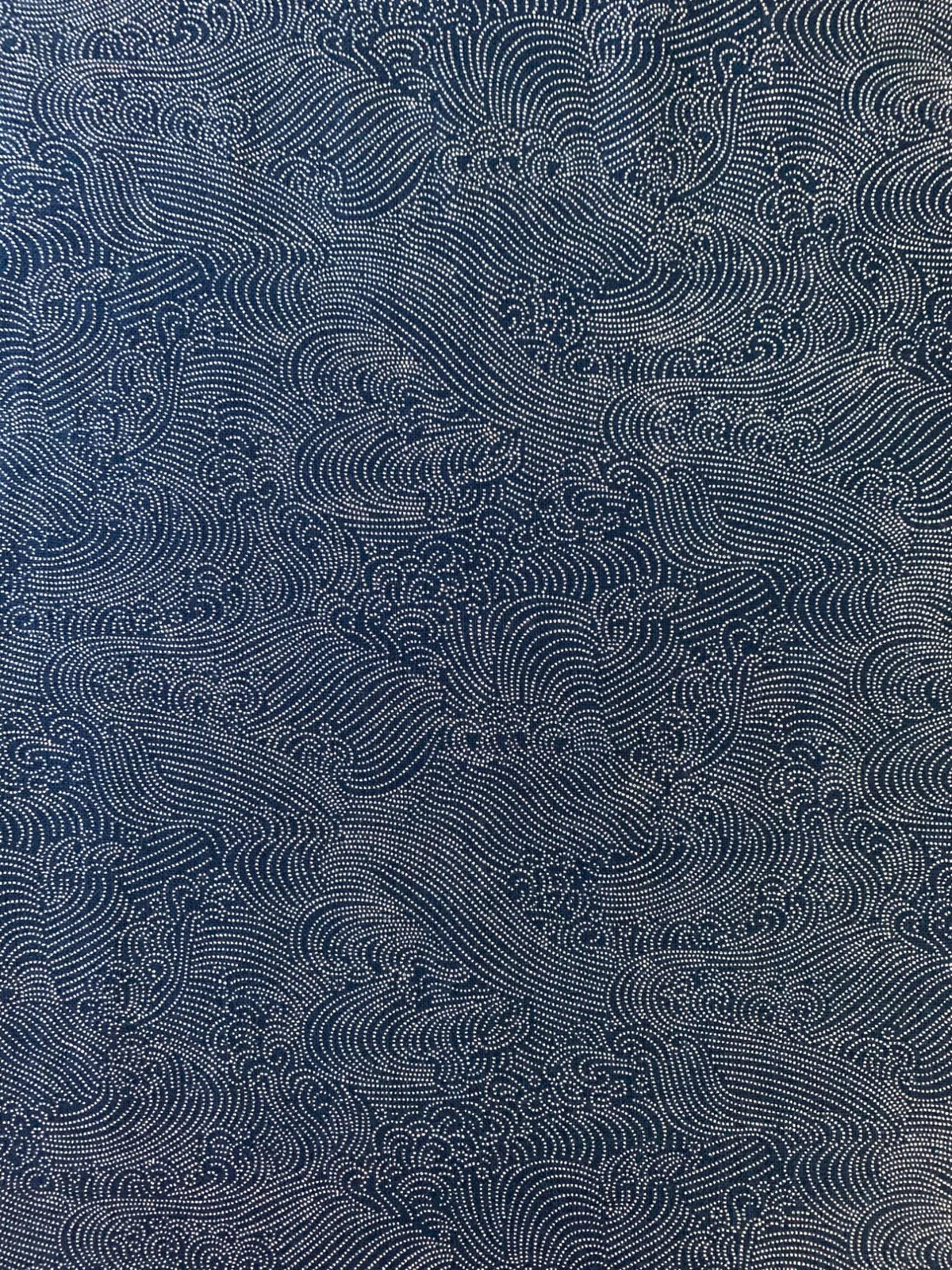 Sevenberry - Dotted Waves Cotton Fabric - Medium Blue