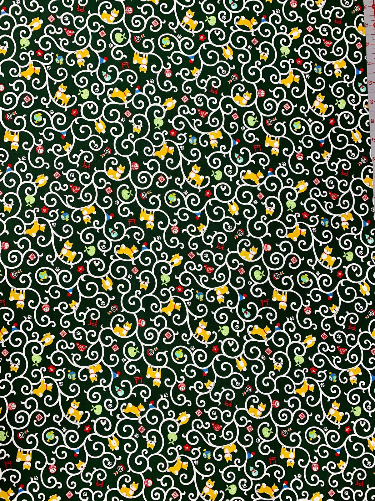 Cosmo - Shiba New Year Cotton - Pine Green