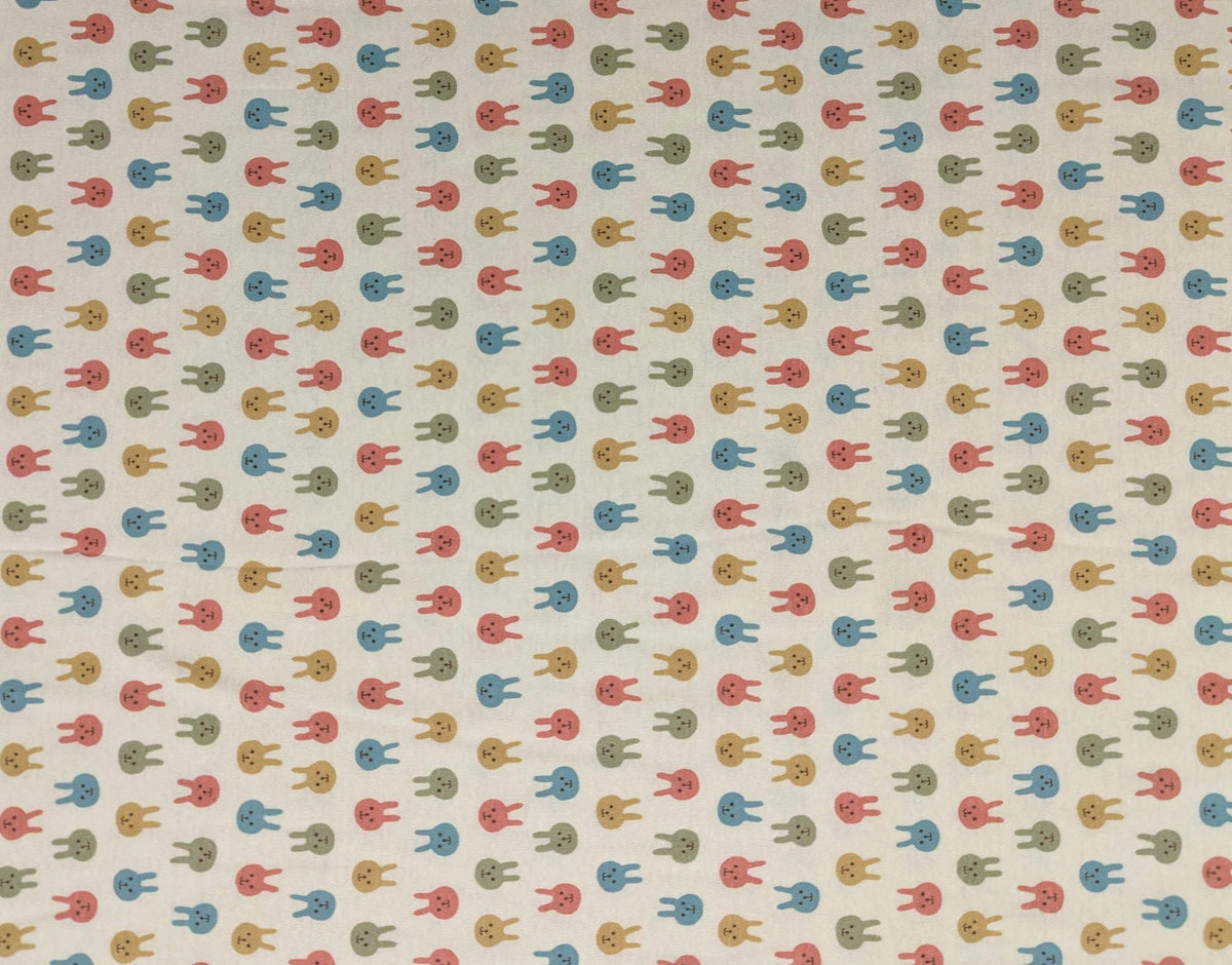 Kobayashi - Colorful Bunnies Cotton Jersey - Pink Yellow Blue Green