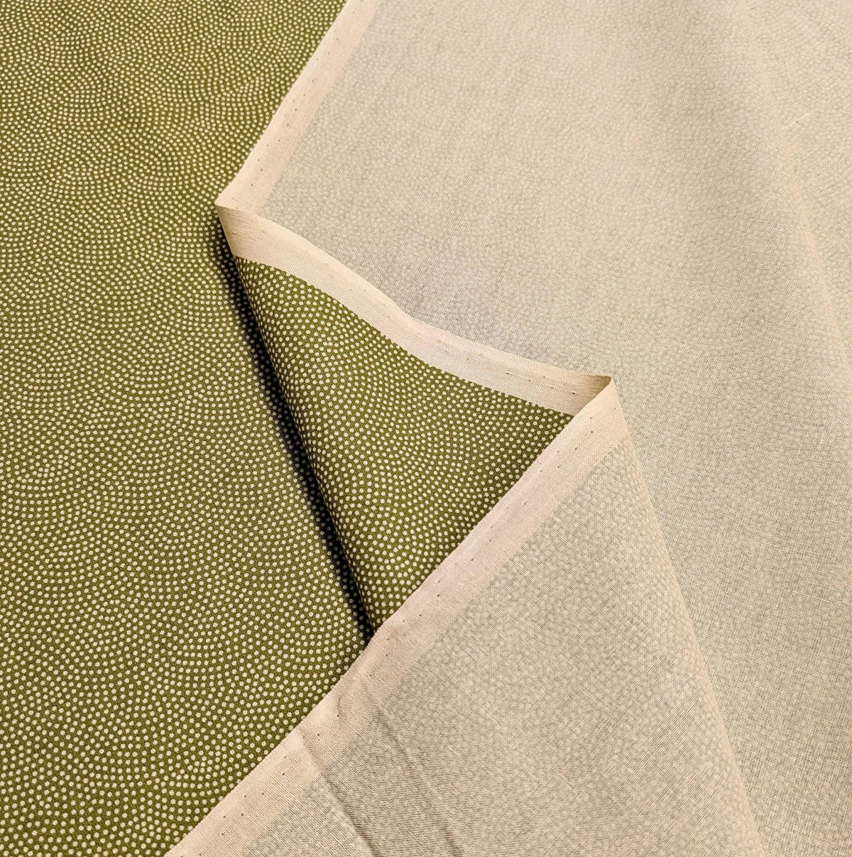 Sevenberry Same-Komon (Shark Skin) Japanese cotton fabric 88222-10-4 beige & green