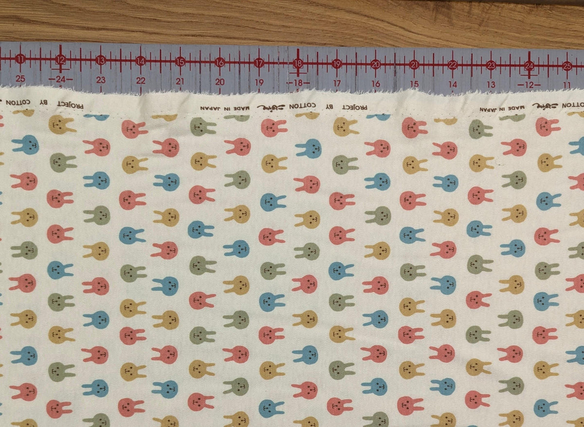 Kobayashi - Colorful Bunnies Cotton Jersey - Pink Yellow Blue Green