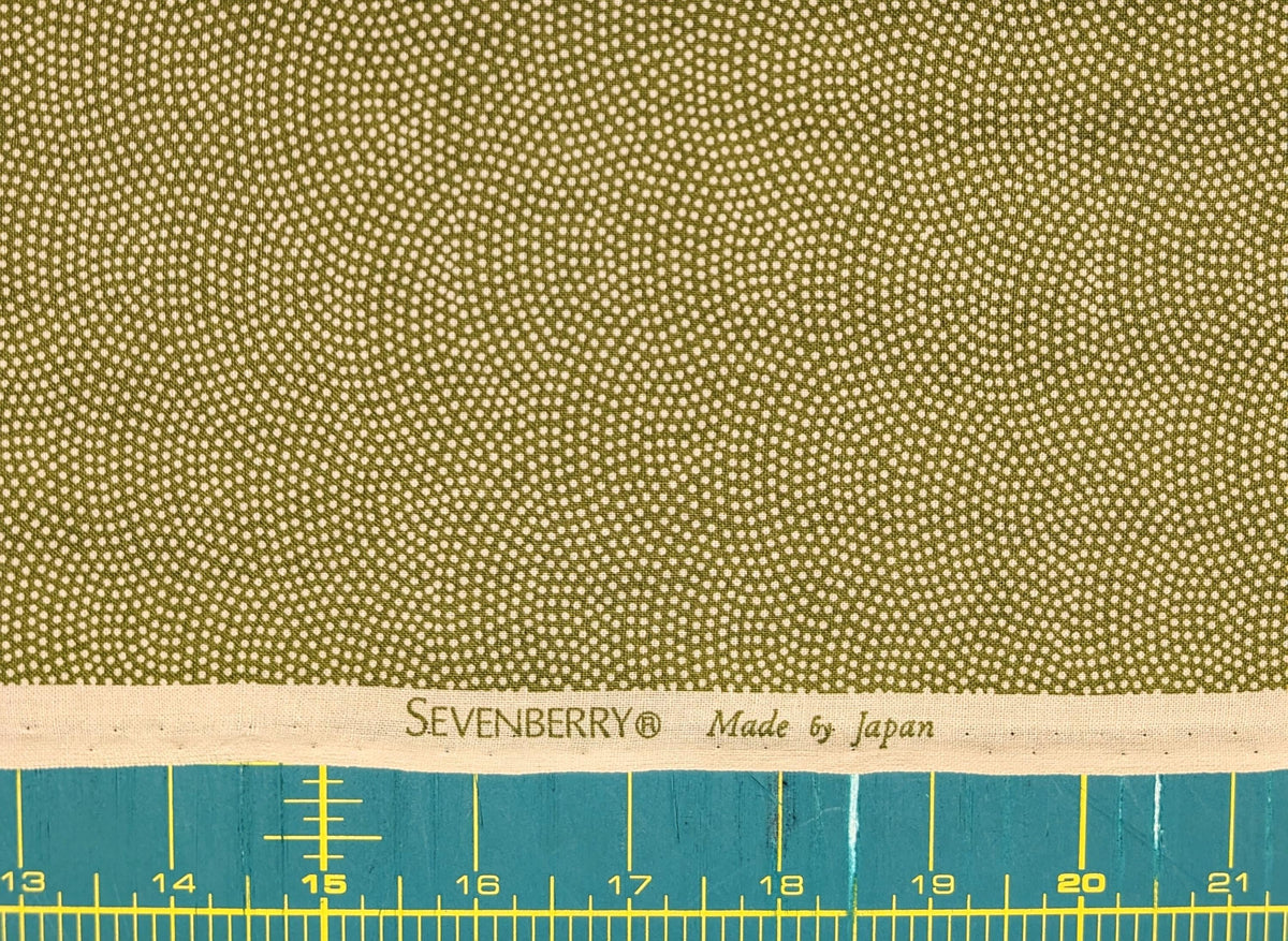 Sevenberry Same-Komon (Shark Skin) Japanese cotton fabric 88222-10-4 beige & green