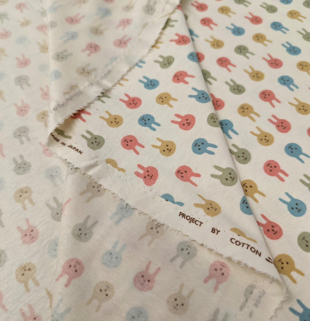 Kobayashi - Colorful Bunnies Cotton Jersey - Pink Yellow Blue Green