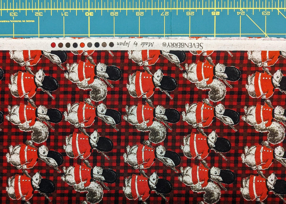 Sevenberry - Forest Brigade Cotton Fabric - Red Black White