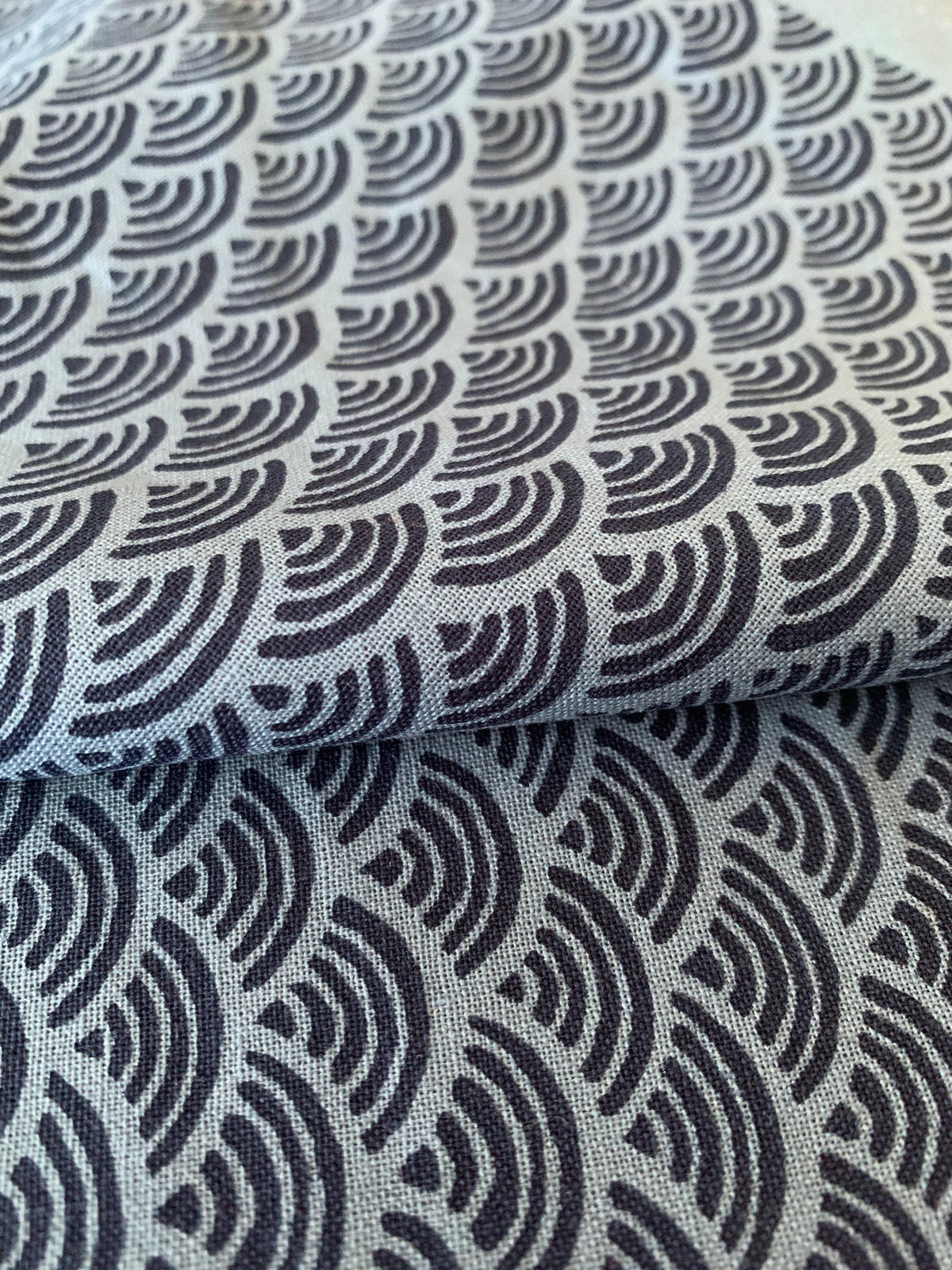 Sevenberry - Waves Cotton Fabric - Blue Navy
