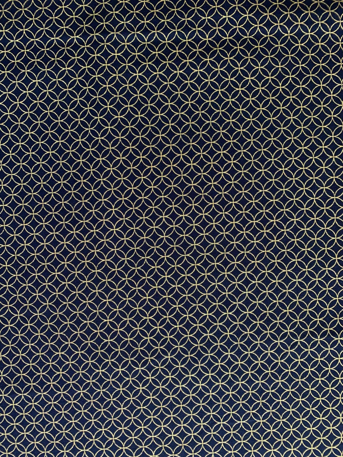 Sevenberry - Golden Shippo Circles Cotton Fabric - Blue