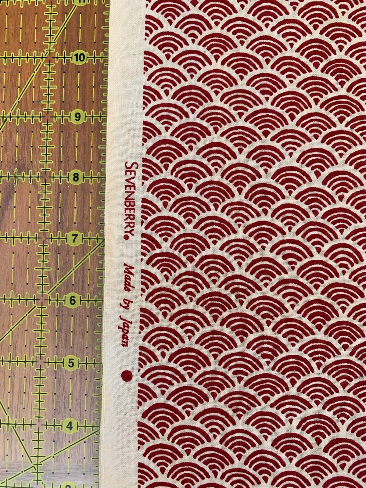 Sevenberry - Waves Cotton Fabric - Red Beige