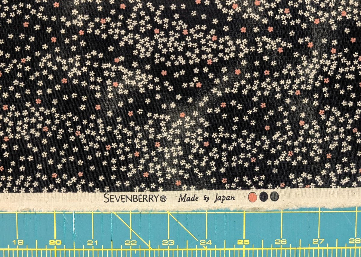 NEW Cherry Blossom Sky Sevenberry Japanese cotton fabric 88234-2-6 black