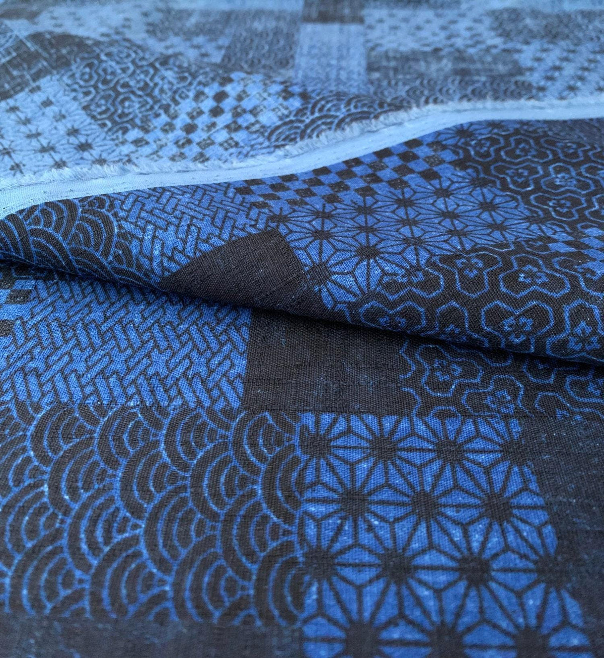 Sevenberry - Patchwork Cotton Dobby - Dark Blue