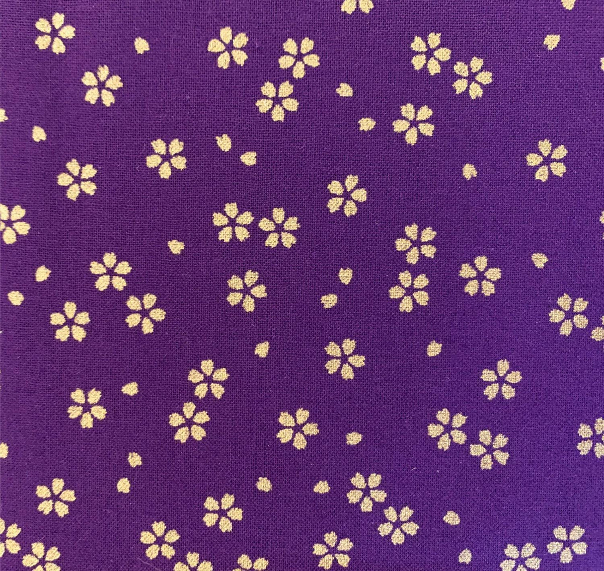 Sevenberry - Golden Cherry Blossoms Cotton Fabric - Purple