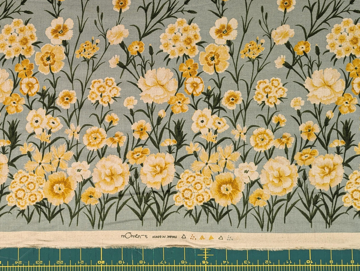 Koizumi - Summer Meadows Panel Momen-T Cotton/Linen Fabric - Green