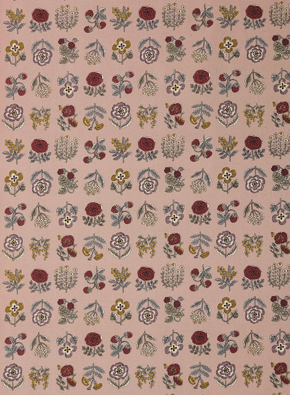 Kokka - Linnea Wildflower Cotton Oxford - Pink