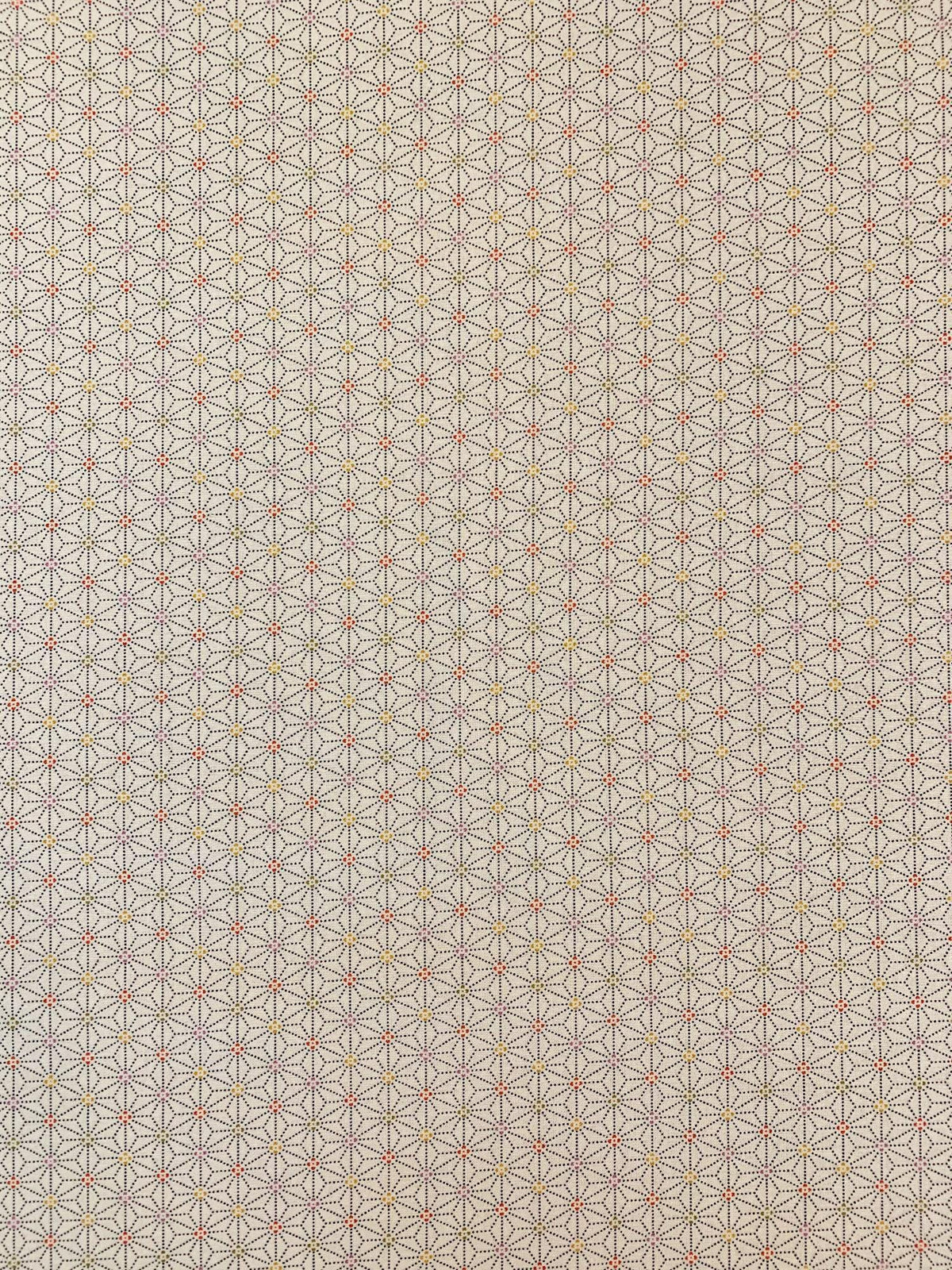 Sevenberry - Dotted Asanoha Stars Cotton Fabric - Ivory