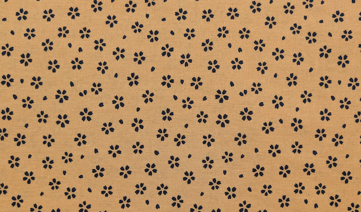 Medium Cherry Blossom Sakura Sevenberry Japanese cotton fabric 88220-5-2 beige blue
