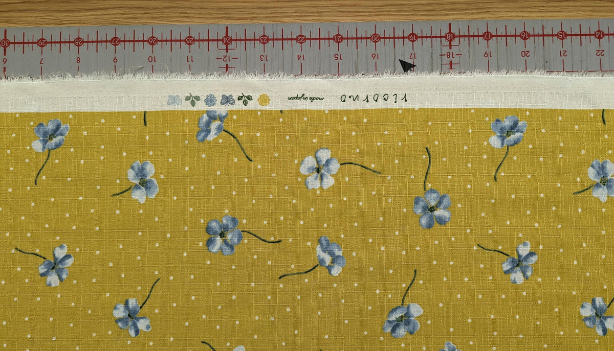 Koizumi - Polka Dotted Poppies Cotton Dobby - Yellow