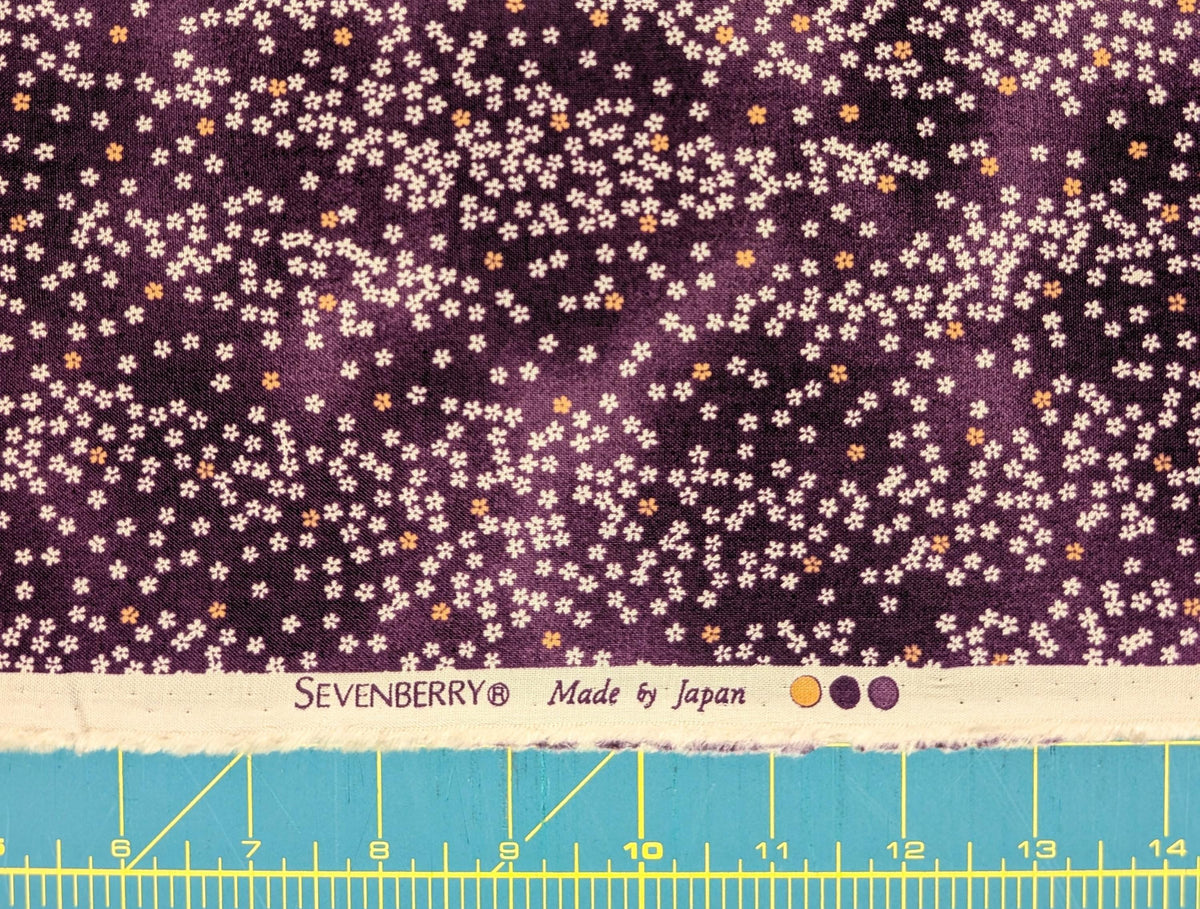 NEW Cherry Blossom Sky Sevenberry Japanese cotton fabric 88234-2-5 purple